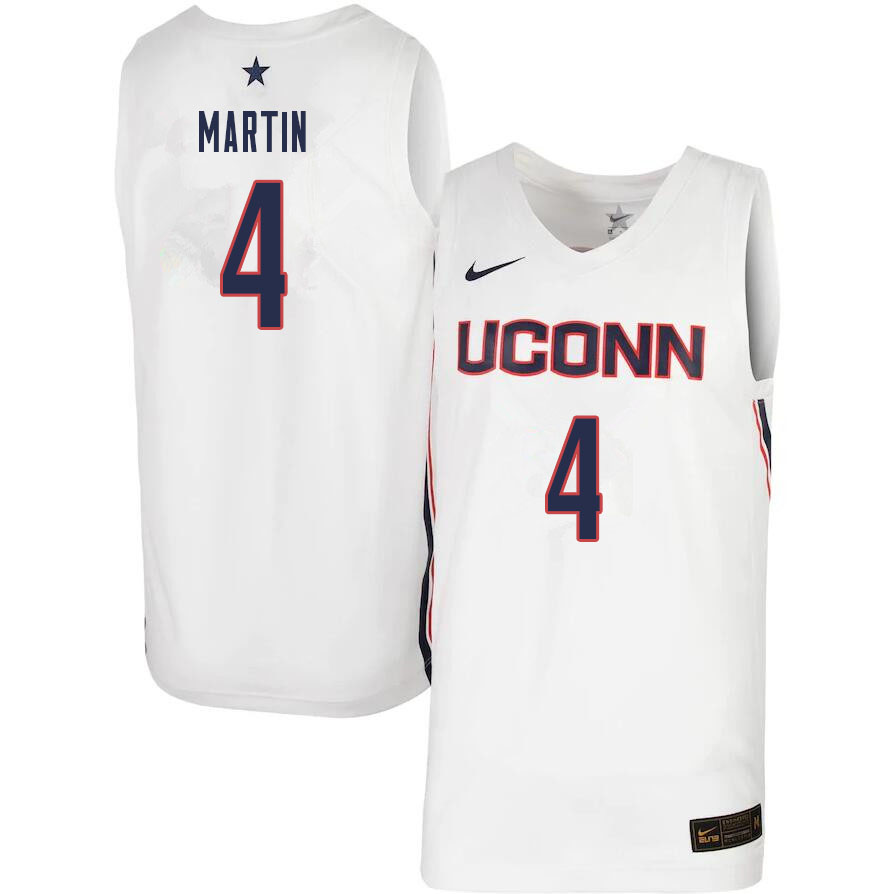 Men #4 Tyrese Martin Uconn Huskies College Basketball Jerseys Sale-White - Click Image to Close